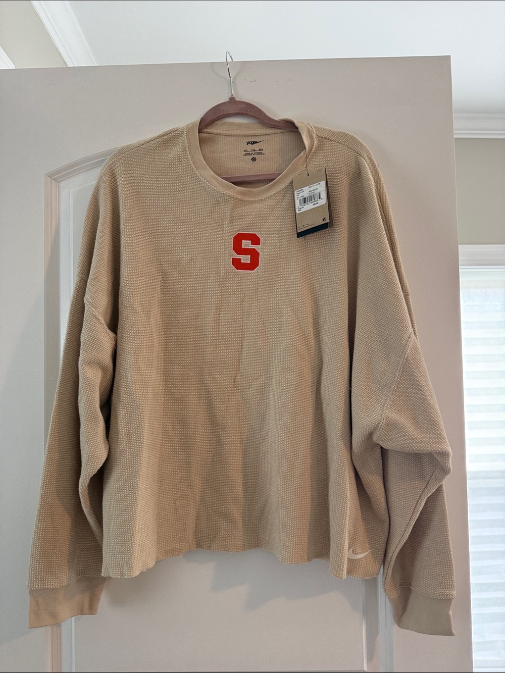 Syracuse University Nike Oat Waffle Knit Yoga Crew